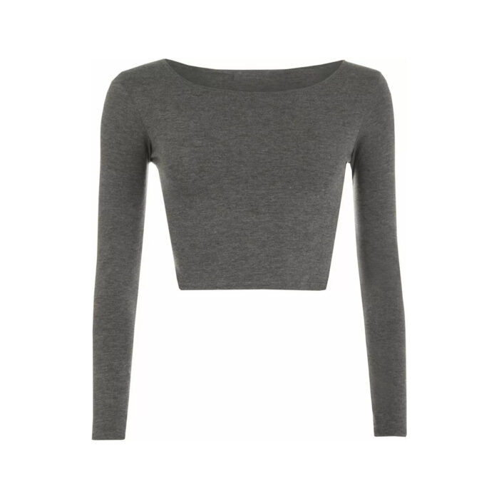 Boat Neck Crop Shirt Women