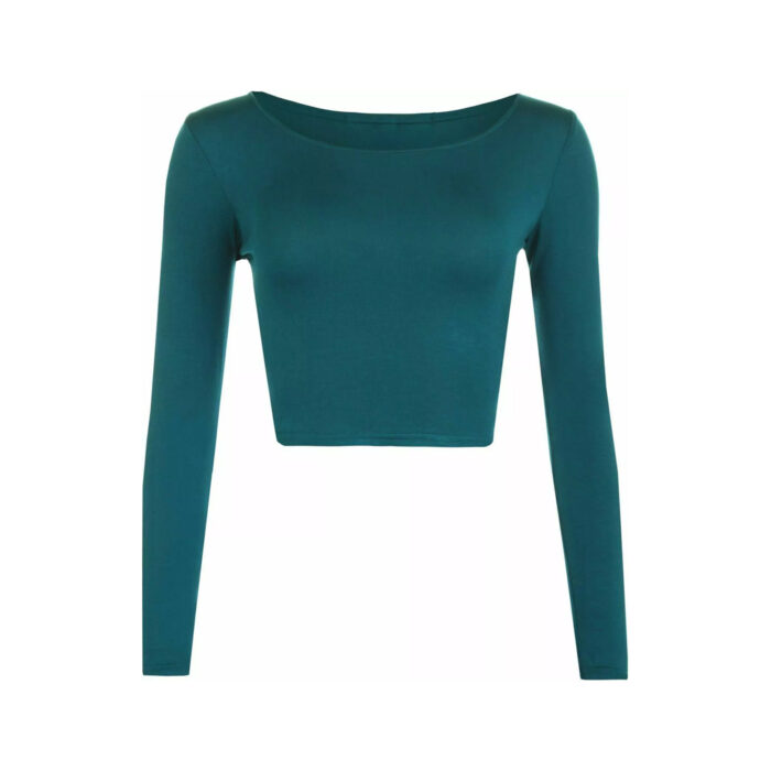 Boat Neck Crop Shirt Women - Image 4